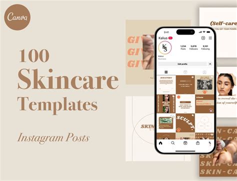 100 Skincare Instagram Templates For Canva Esthetician Instagram Templates Canva Editable