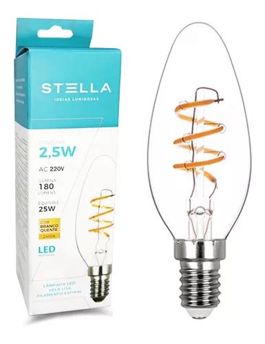 Foco led Stella LED VELA LISA FILAMENTO ESPIRAL CÓD STH8384 24 Vela