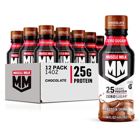 Exp May 28 2023 Muscle Milk Genuine Protein Shake Chocolate 14 Fl Oz Bottle 12 Pack 25g