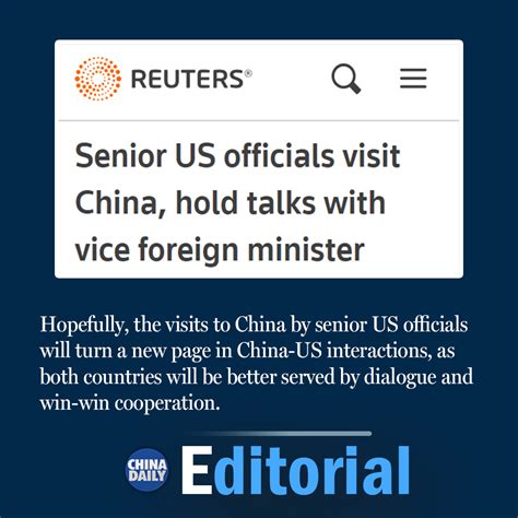 China Daily on Twitter: "#ChinaDailyEditorial Hopefully, the visits to China by senior US ...