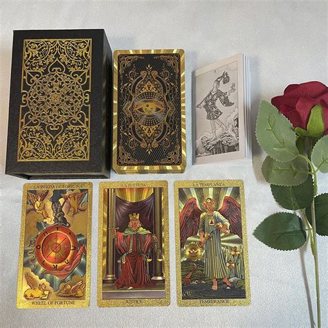 Spanish Golden Tarot Deck In Box Adivinha O Cart Es Para Iniciantes