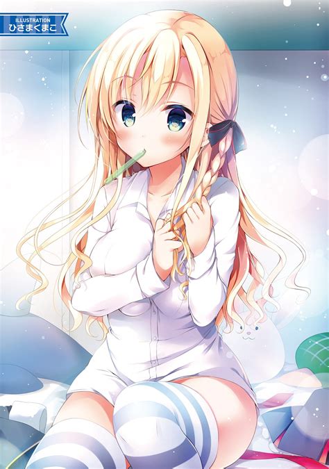 Wallpaper Illustration Blonde Long Hair Anime Girls Green Eyes