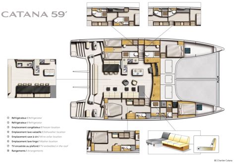 The New Catana 59 Sailing Catamaran layout — Yacht Charter & Superyacht ...