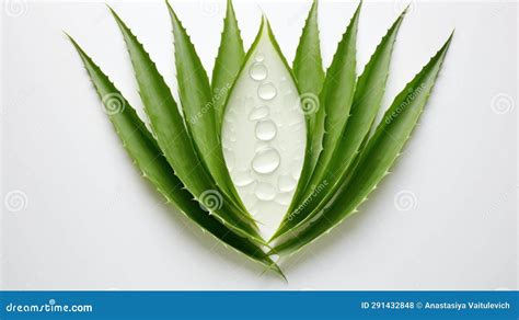 Hojas De Aloe Vera Y Rodajas De Aloe Vera Puestas En Forma De Flor