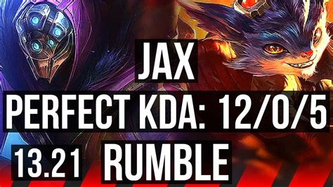 JAX Vs RUMBLE TOP 12 0 5 Legendary 6 Solo Kills 300 Games EUW