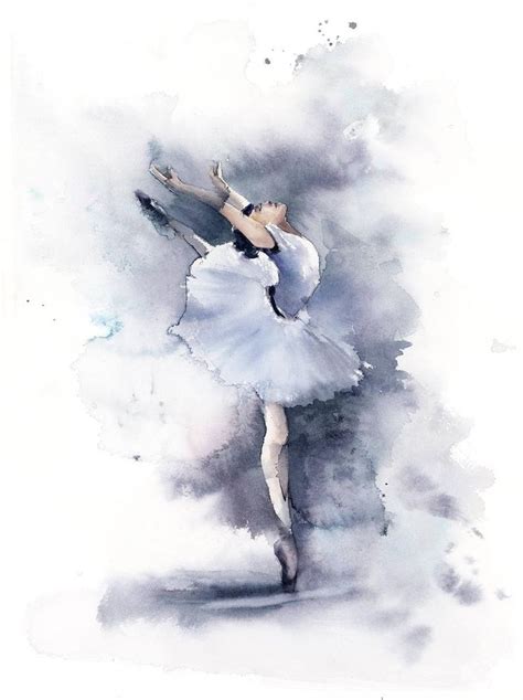 Purple Ballerina Painting Original Watercolor Painting Ballet Etsy