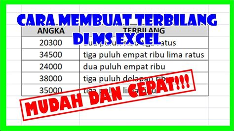 Rumus Terbilang Pada Excel Cocok Untuk Membuat Surat Tagihan Dan