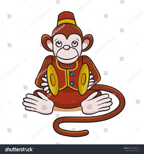 Colored Vector Illustration Cartoon Monkey Cymbals Stock Vector (Royalty Free) 1089786515