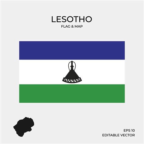 Lesotho flag and map 2046113 Vector Art at Vecteezy