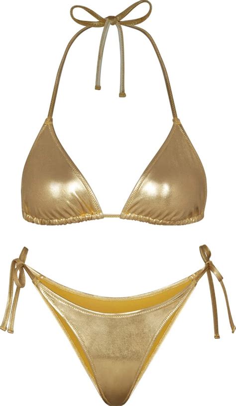 Ella Lust Metallic Bikini Sets For Women Silver Micro Bikini Sexy