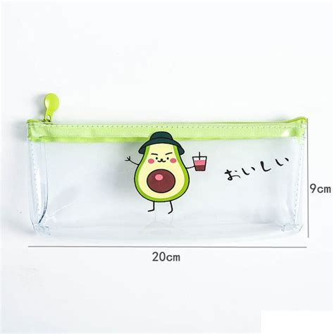 Leuke Kawaii Cartoon Avocado Potlood Tas Mini Pvc Grandado