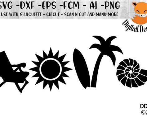 Beach Love Svg Png Fcm Eps Dxf Ai Cut File Silhouette Cricut Scan N Cut Summer Love Ocean Love