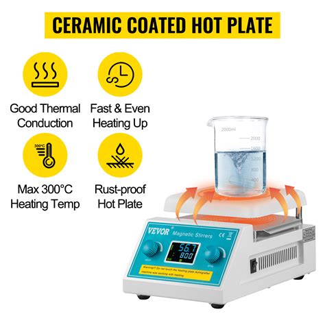 Vevor Magnetic Stirrer Hot Plate Rpm Digital Hotplate Magnetic Stirrer L Lab Heating