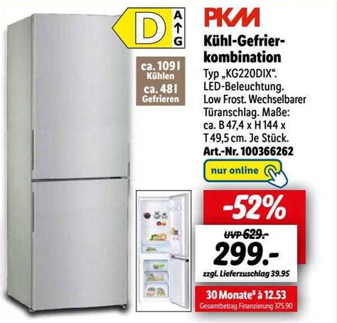 K Hl Gefrier Kombination Pkm Angebot Bei Lidl Prospekte De