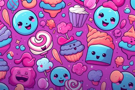 Premium Vector | Candy hearts pattern on pink background