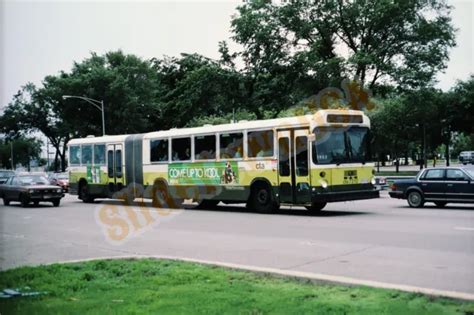 Vtg Bus Slide Man Cta Chicago Articulated Illinois Il X T