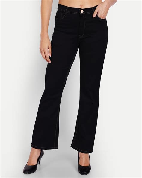 Buy Women S Black Bootcut Jeans Online At Bewakoof