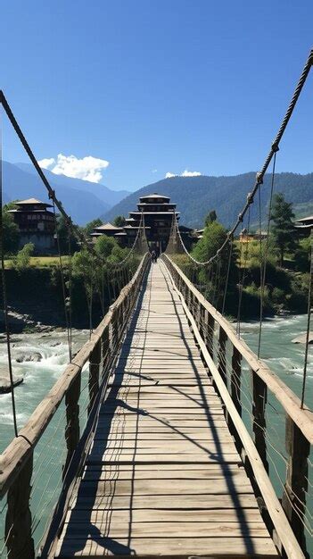 Premium AI Image | the punakha suspension bridge at the punakha dzong