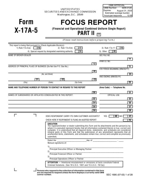 Sec Form 1695 X 17a 5 Part Ii Fill Out Sign Online And Download