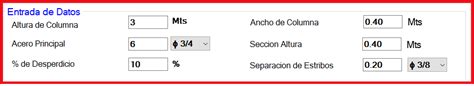 Calculo De Cuantia De Acero Para Analisis De Costo Y Presupuesto Simple