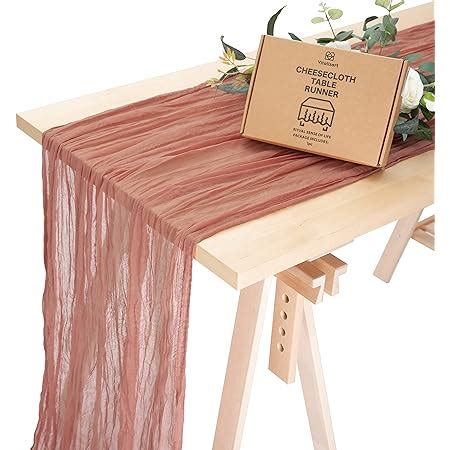 Amazon Vitalizart Cheesecloth Table Runner Peach Coral 35 X 120