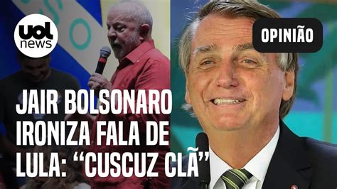 Bolsonaro diz que Lula se sentiu excluído e ironiza comparação sobre