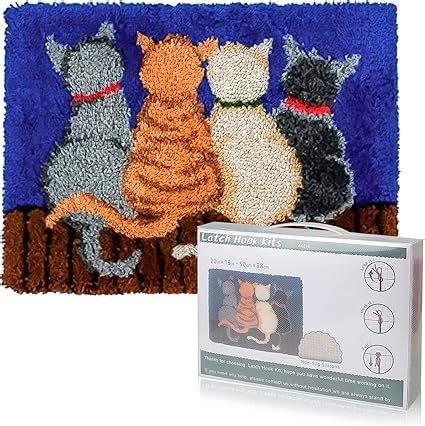 Tapis Point Noué Kit de Tapis Chat EsLuker ly Création de Tapis à