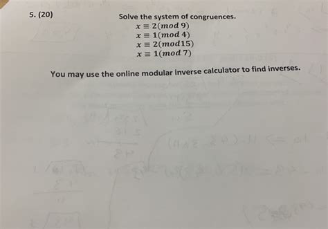 Solved Solve The System Of Congruences X Mod Chegg