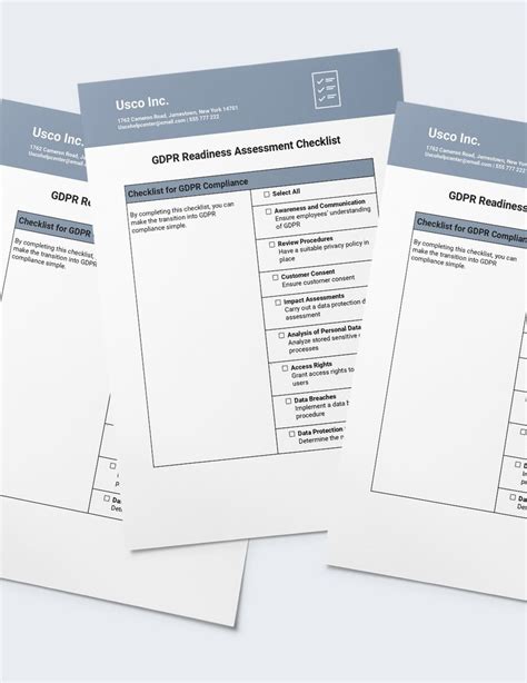 GDPR Readiness Assessment Checklist Template In Word Google Docs