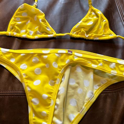 Wicked Weasel Yellow Polka Dot Bikini 25th Anniversar Gem