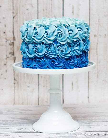 Rosette Ombré Cake Inspiration Blue Birthday Cakes Rose Cake