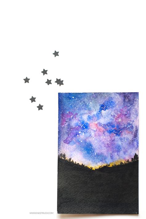 Starry Night Watercolor at GetDrawings | Free download