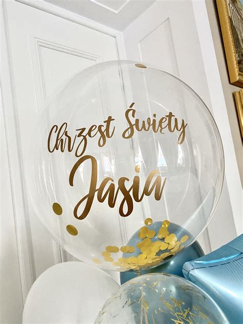 Balon personalizowany z helem na Chrzest Święty