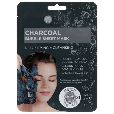 Skin Techniques Charcoal Bubble Sheet Mask Skincare B M