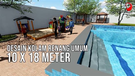 Contoh Desain Kolam Renang Umum 10 X 18 Dengan 3 Level Kedalaman Youtube