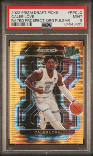 Prizm Draft Picks Caleb Love Orange Pulsar Psa Ebay