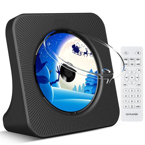 Qoosea Bluetooth Desktop CD Player With Dual Stereo Speakers Remote