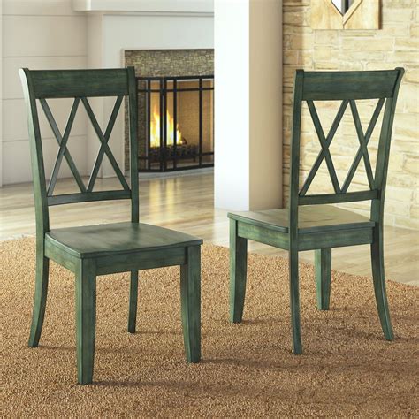 Weston Home Farmhouse Wood Dining Chair With Cross Back Set Of 2