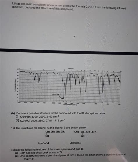 Solved 15 A The Main Constituent Of Cinnamon Oil Has The