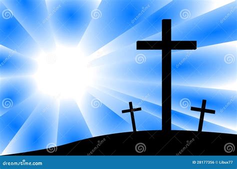 Calvary Crucifixion Scene With Jesus Christ On C Cartoon Vector