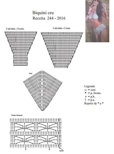 Grafico Biquíni De Crochê Passo A Passo - Biquíni de Crochê: Confira os Modelos Fáceis com Gráfico e Passo a ...