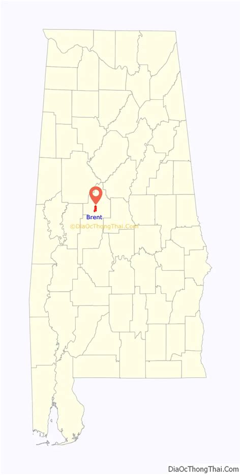 Map of Brent city, Alabama - Thong Thai Real