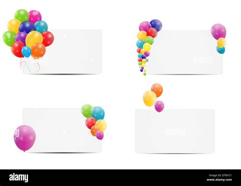 Color Glossy Balloons Card Background Vector Illustration Stock Photo