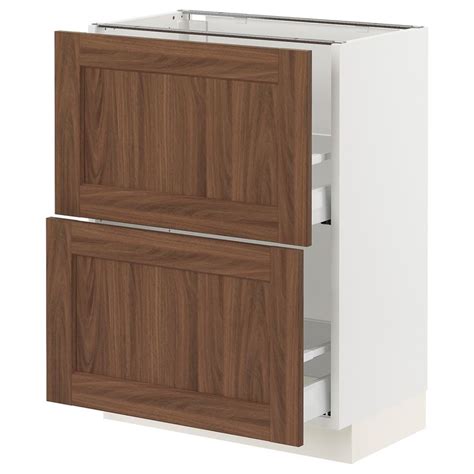 Sektion Maximera Base Cabinet With 2 Drawers White Enköpingbrown