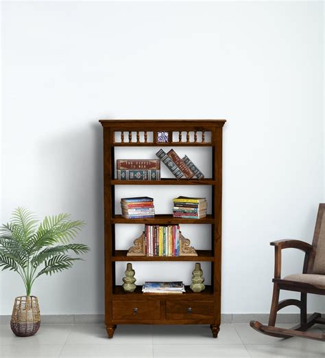 Buy Mayur Sheesham Wood Book Shelf In Provincial Teak Finish At Off