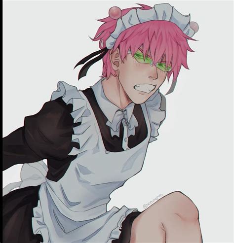 Saiki K Anime Character With Pink Hair And Green Eyes