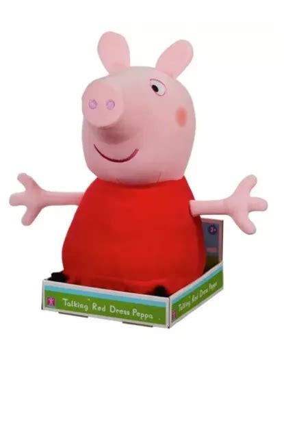 33CM PEPPA PIG Talking Red Dress Peppa Plush Children's Gift Toy NO BOX ...