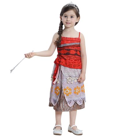 בנות תחפושות New Design Girls Moana Princess Cosplay Costume Dress