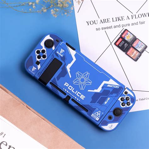 Moncon Capa Para Nintendo Switch Capa De Design Azul Dividido