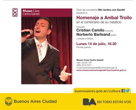 Propuestas Un Programa Para El Fin De Semana Homenaje A An Bal Troilo